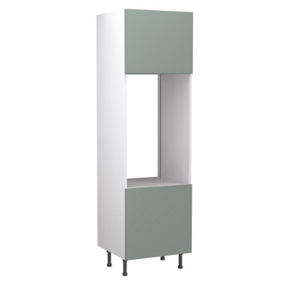 Kitchen Kit Double Oven Housing Unit 600mm W/ Slab Cabinet DoorSupermatt Agave Green from B&Q