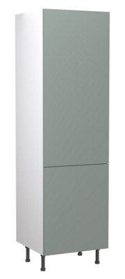 Kitchen Kit Fridge & Freezer Housing Unit Flatpack 600mm Slab Supermatt Agave Green from B&Q