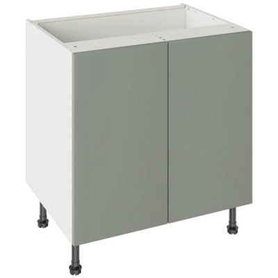 Kitchen Kit Agave Green Supermatt Slab Base Kitchen Cabinet Flatpack800X720mm from B&Q