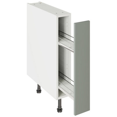 Kitchen Kit Agave Green Supermatt Slab Door Base Unit Pull Out Cabinet Handleless Soft Close Drawers Flatpack150X720mm from B&Q