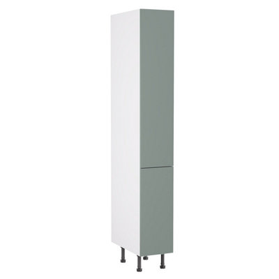 Kitchen Kit Larder Tall Unit 300mm W/ Slab Cabinet DoorSupermatt Agave Green from B&Q