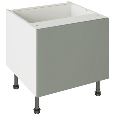 Kitchen Kit Agave Green Supermatt Slab Door Belfast Sink Base Unit Cabinet Flatpack600X455mm from B&Q