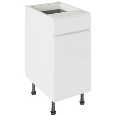 Kitchen Kit White Drawerline Base Cabinet 400Mm J-Pull - Gloss Size 11