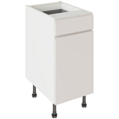 Kitchen Kit Drawerline Base Cabinet 400mm J-PullMatt Light Grey from B&Q