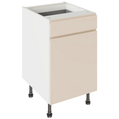 Kitchen Kit Drawerline Base Cabinet 500mm J-PullGloss Cashmere from B&Q