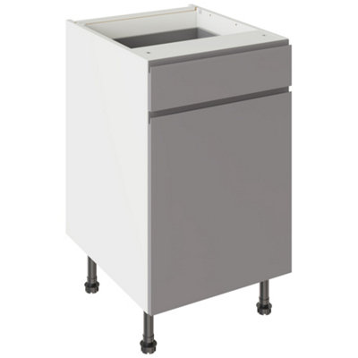 Kitchen Kit Drawerline Base Cabinet 500mm J-PullGloss Dust Grey from B&Q