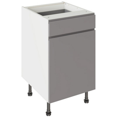 Kitchen Kit Drawerline Base Cabinet 500mm J-PullMatt Dust Grey from B&Q