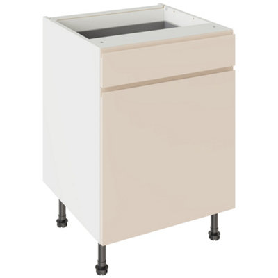 Kitchen Kit Drawerline Base Cabinet 600mm J-PullGloss Cashmere from B&Q