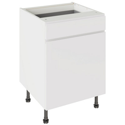 Kitchen Kit Drawerline Base Cabinet 600mm J-PullMatt White from B&Q