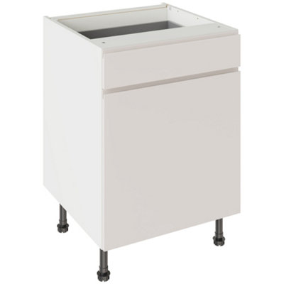 Kitchen Kit Drawerline Base Cabinet 600mm J-PullMatt Light Grey from B&Q