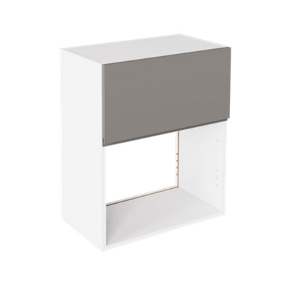 Kitchen Kit Microwave Housing Wall Unit 600mm J-PullGloss Dust Grey from B&Q