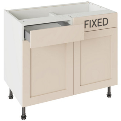 Kitchen Kit Drawerline Base Cabinet 1000mm ShakerMatt Cashmere from B&Q