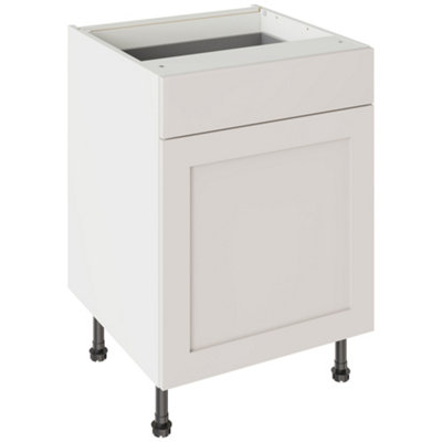 Kitchen Kit Drawerline Base Cabinet 600mm ShakerMatt Light Grey from B&Q