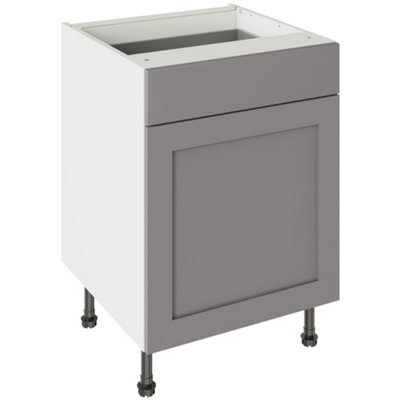Kitchen Kit Drawerline Base Cabinet 600mm ShakerMatt Dust Grey from B&Q