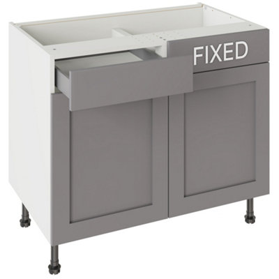 Kitchen Kit Drawerline Base Cabinet 1000mm ShakerMatt Dust Grey from B&Q