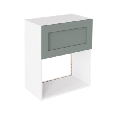Kitchen Kit Microwave Housing Wall Unit 600mm ShakerMatt Sage Green from B&Q