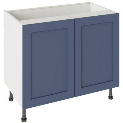Kitchen Kit Shaker Ultramatt 1000 Base Kitchen Cabinet FlatpackAlby Blue from B&Q