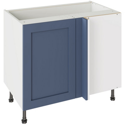 Kitchen Kit Shaker Ultramatt 1000 Blind Corner Base Kitchen Cabinet FlatpackAlby Blue from B&Q