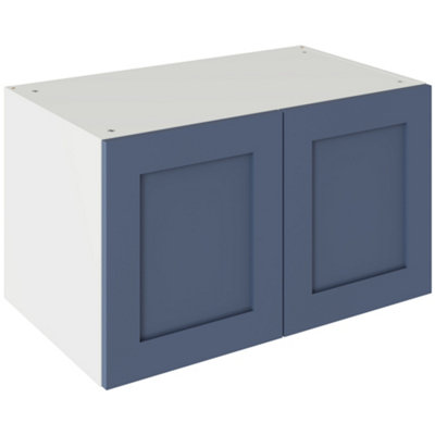 Kitchen Kit Shaker Ultramatt 800 Double Extractor Wall Kitchen Cabinet FlatpackAlby Blue from B&Q
