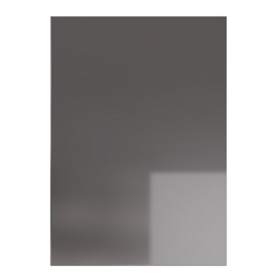 Kitchen Kit Cabinet Door 715mm X 496mm J PullSuper Gloss Graphite from B&Q