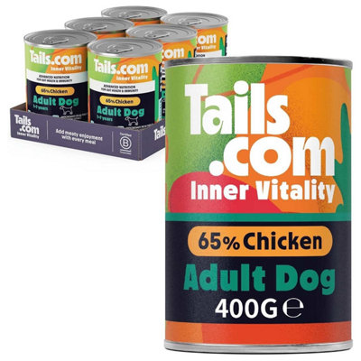 Unknown 6 X 400G Tails.com Inner Vitality Hypoallergenic Adult Wet Dog Food Tins Chicken from B&Q