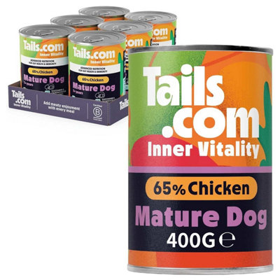 Unknown 6 X 400G Tails.com Inner Vitality Mature / Senior Wet Dog Food Tins Chicken from B&Q