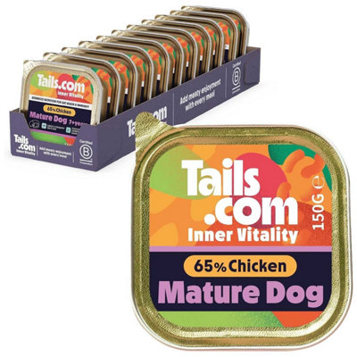 Unknown 11 X 150G Tails.com Inner Vitality Senior 7+ Years Wet Dog Food Trays Chicken from B&Q