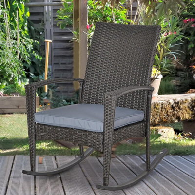 Outsunny Garden Rattan Rocking ChairBistro Recliner Rocker Furniture Seater from B&Q