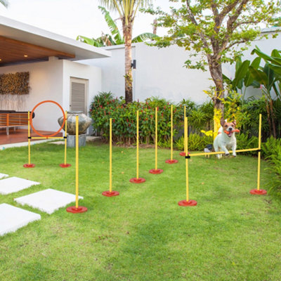 Pawhut Outdoor 3 Pc Dog Pet Agility Training Garden Starter Obstacle Set For Dog - Image 6