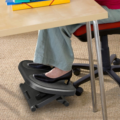 Homcom Unisex Black Adjustable Under-Desk Footrest Height Angle Tilt Anti-Slip, 10Cm - Image 6