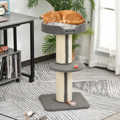 B&Q -  91Cm Scratching Posts Cat Tree Activity Centre For Indoor Cats Grey - Image 13