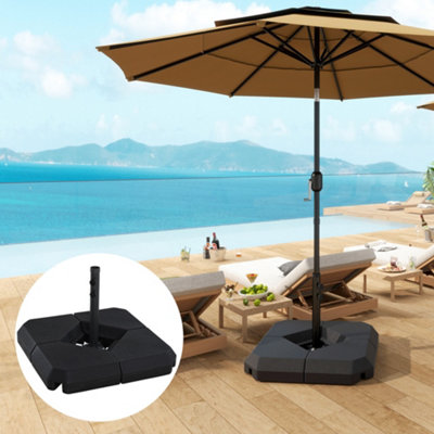 Outsunny 4Pcs Fillable Parasol Base W/ Steel Cross Base Garden Umbrella Weight from B&Q