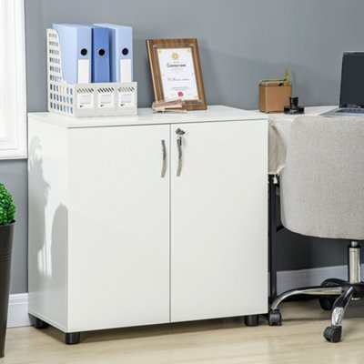 Viokef Vinsetto 2-Tier Locking Filing Cabinet Office Storage Cabinet, White