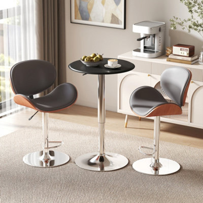 Homcom Round Bar TableSwivel Bistro Table With Adjustable Height from B&Q