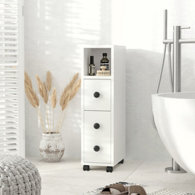 Rackhams White Slimline Bathroom Storage Cabinet - Image 5