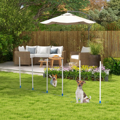 Pawhut Blue Dog Weave Pole Set Agility Starter Kit Pet Outdoor Exercise Training In - Image 8