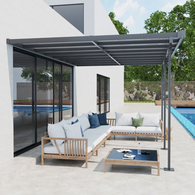 B&Q -  Outdoor Patio Gazebo PergolaAluminum Post4.35 X 3 M Pc Roof
