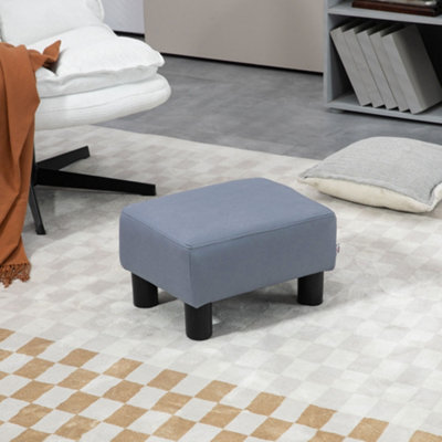 Homcom Unisex Grey Ottoman Footrest Seat Footstool Chair Luxury Small Microfiber Cloth In - Image 8