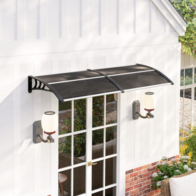 Outsunny Door Canopy Awning Outdoor Window Rain Shelter For Door 196 X 75Cm Light