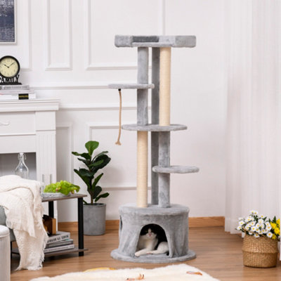 B&Q -  Multi-Level Cat Tree Tower With Condo Scratching Post150CmGrey - Image 11