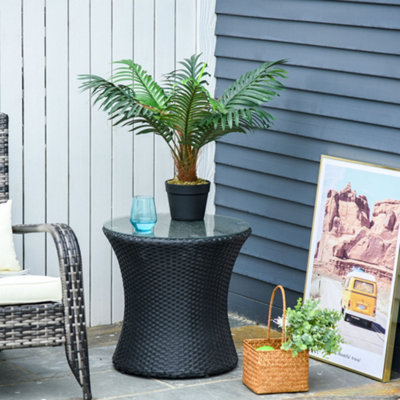 Outsunny 60Cm/2Ft Artificial Palm Tree Fake Plant In Pot Indoor Décor from B&Q
