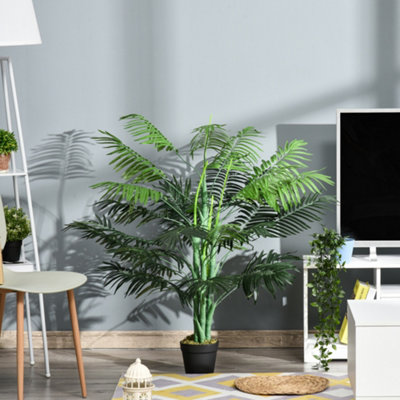 Outsunny 125Cm/4Ft Artificial Palm PlantDecorative Tree With Pot
