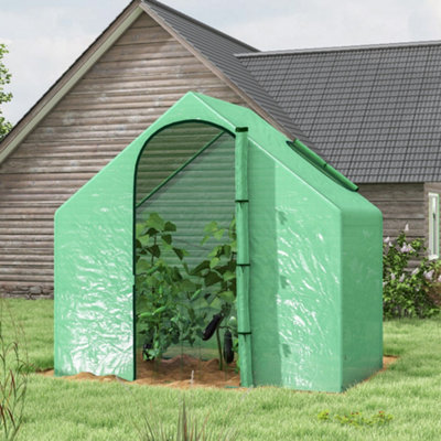 Rackhams Portable Walk-In Pvc Greenhouse W/ Zipped Door For Flowers Plant - Image 6