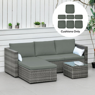 Outsunny Cushion Cover Replacement Garden Rattan Patio Furniture Seat Cover