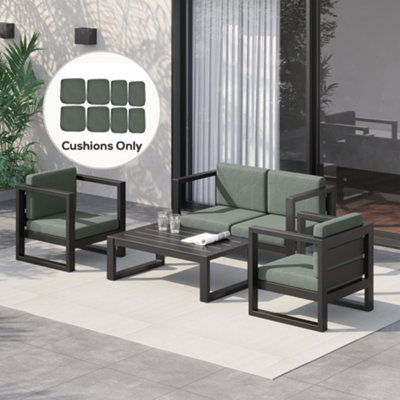 Outsunny Cushion Cover Replacement Patio Rattan Furniture Seat Cover Grey