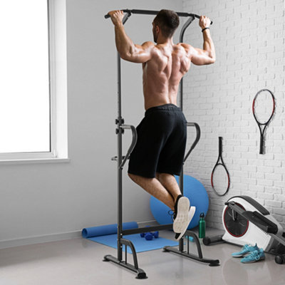 B&Q -  Power Tower Multi-Function Pull Up Station W/ Adjustable Height For Gym