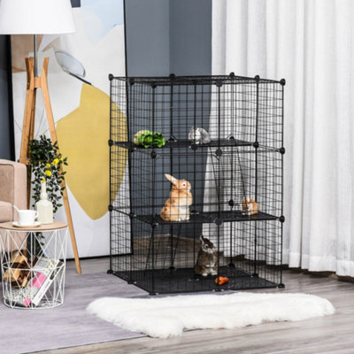 Pawhut Pet Playpen Diy Small Animal Cage For Kitten Bunny Chinchilla Pet Mink from B&Q