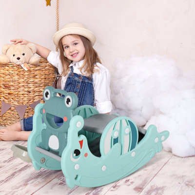 Homcom 3-In-1 Baby Rocking Horse Portable Slide Basketball HoopAge 1.5-3 from B&Q