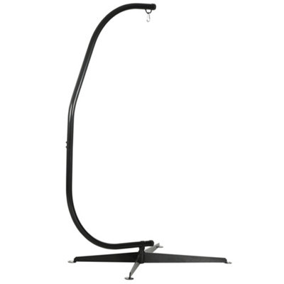 Rackhams Black Hanging Hammock Stand Hammock Chair Stand C Stand Steel Heavy Duty Stand For Hanging Hammock Air Porch Swing Chair Indoor Outdoor (Only Construction) - Image 4