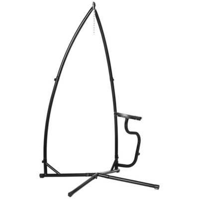 Outsunny Hammock Chair Stand Only Heavy Duty Metal C-Stand Indoor Or Outdoor - Image 5